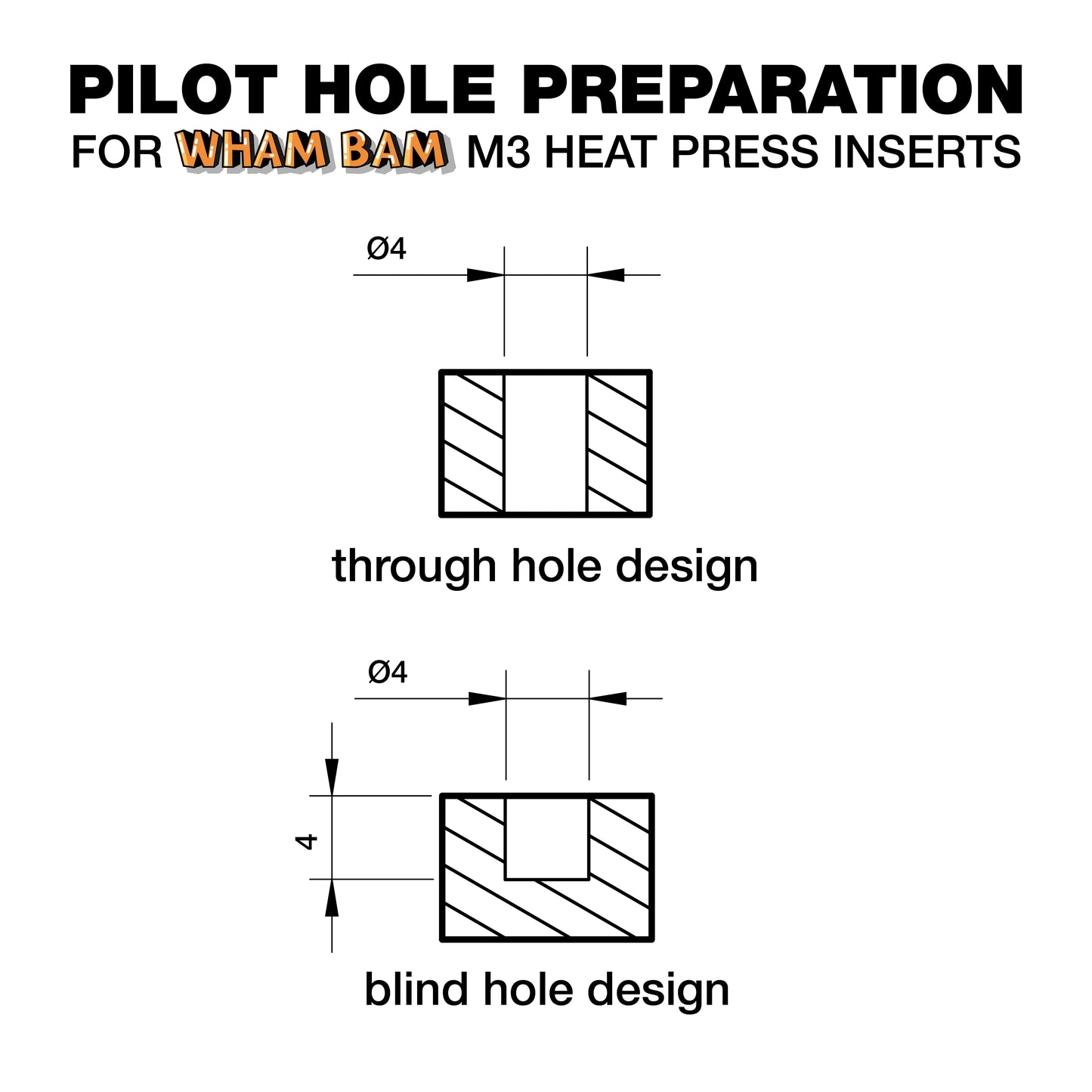 Heat Press M3 Threaded Inserts - Pack of 10