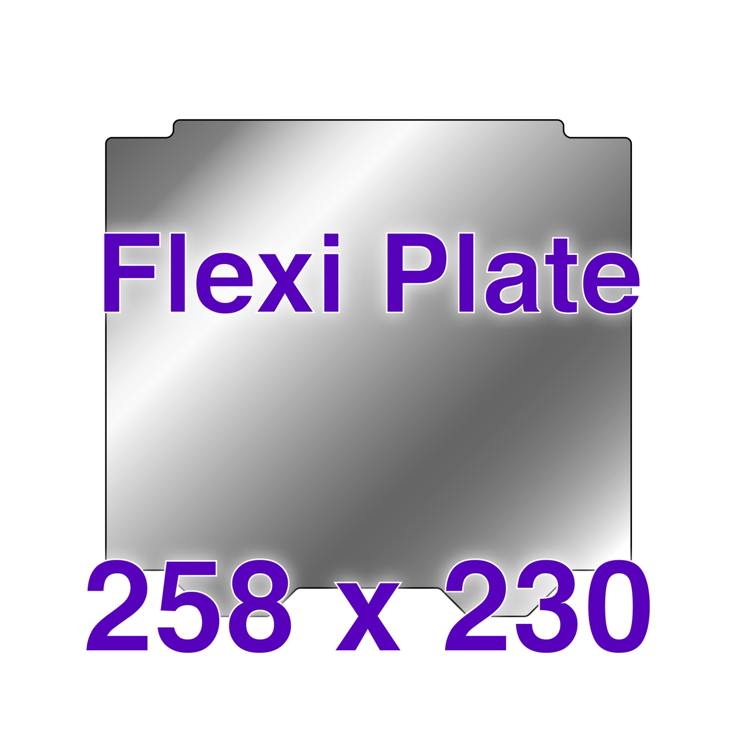 Flexi Plate with No Build Surface - 258 x 230 w/ Cut Out Corners