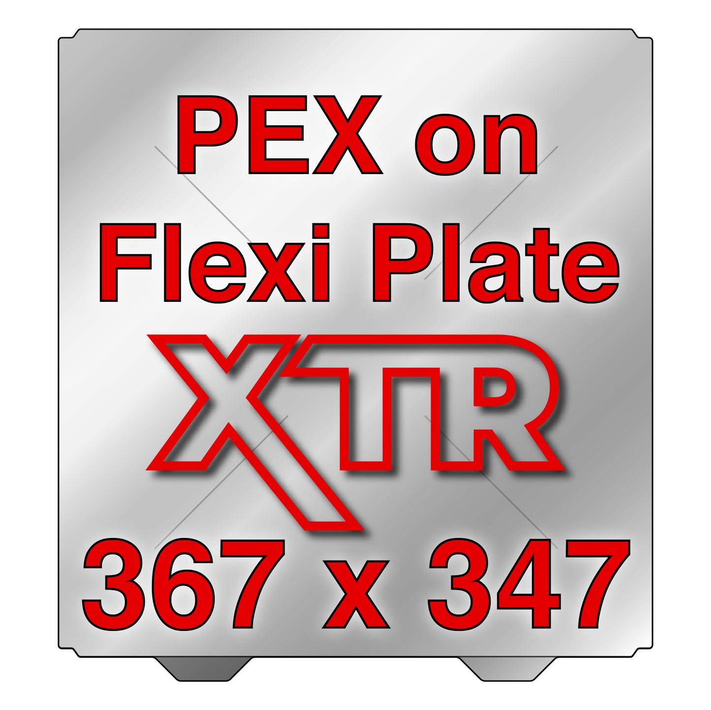 XTR Flexi Plate with PEX - Raise3D Pro 3 - 367 x 347